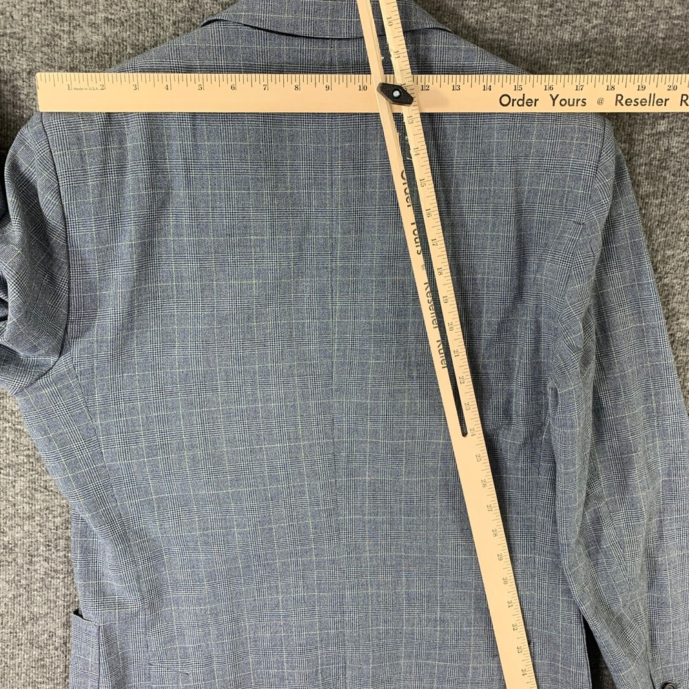 Billy Reid Blazer Men 40L Blue Windowpane Glen Check Sport Coat Unstructered - Picture 15 of 16